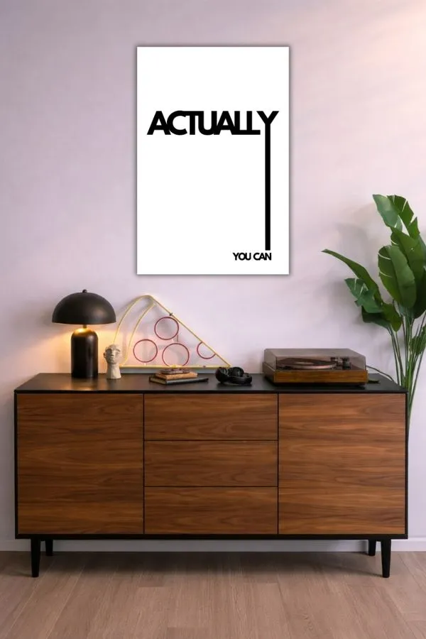 Actually You Can metal posters motivation quotes posters wall art in Pakistan
