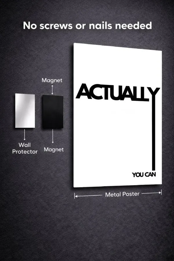 Actually You Can metal posters motivation quotes posters wall art in Pakistan