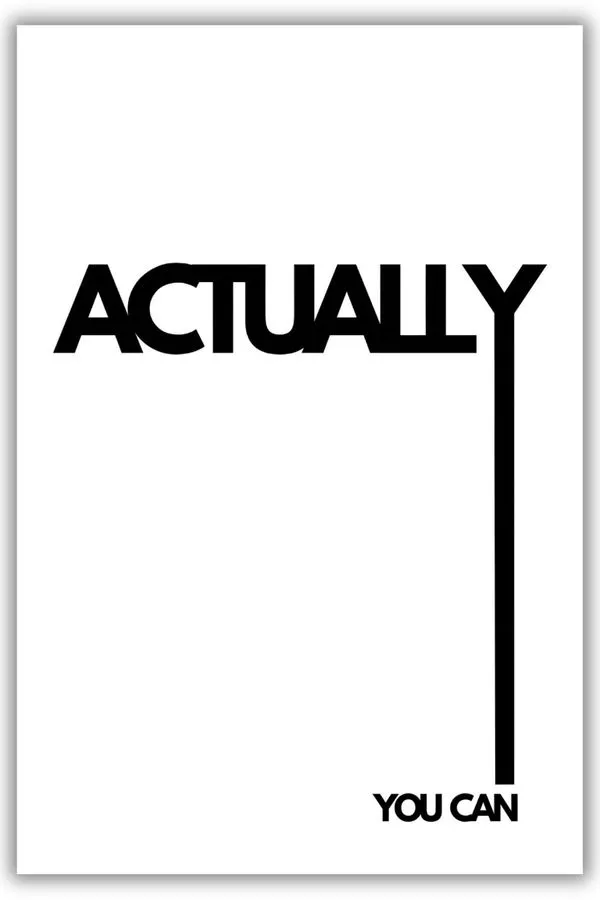 Actually You Can metal posters motivation quotes posters wall art in Pakistan