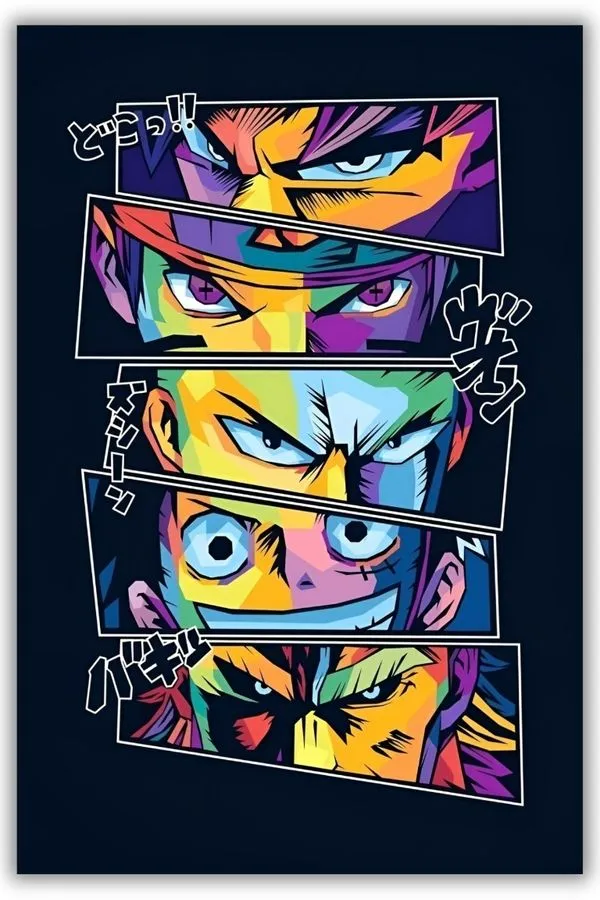 Anime Legends In Pop Art metal posters anime posters wall art in Pakistan