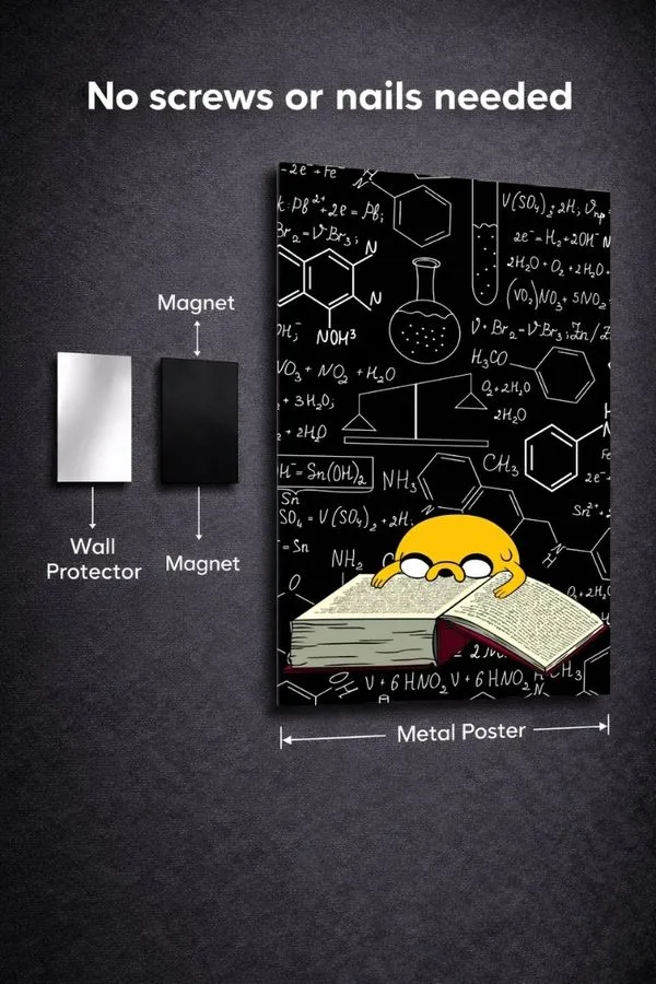 Adventure Time With Various Chemical Formulas metal posters cartoon characters posters wall art in Pakistan
