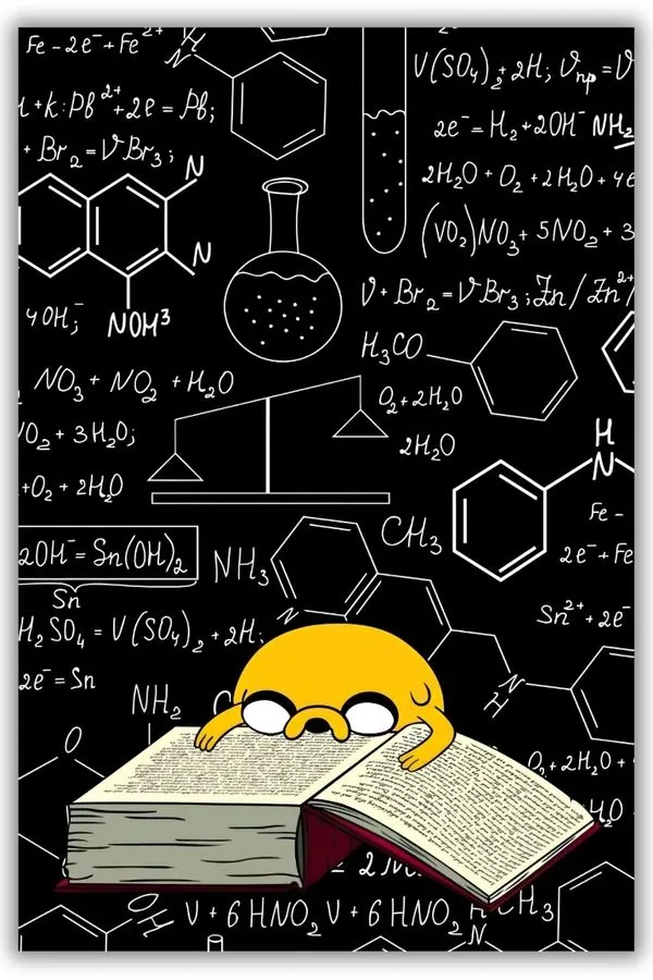 Adventure Time With Various Chemical Formulas metal posters cartoon characters posters wall art in Pakistan