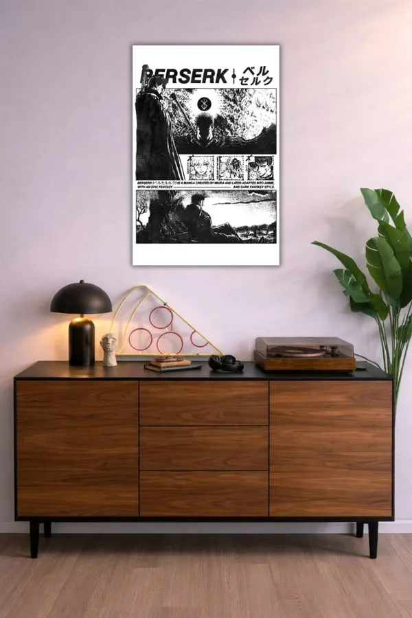 Berserk metal posters anime posters wall art in Pakistan