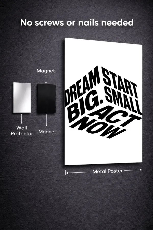Dream metal posters motivation quotes posters wall art in Pakistan