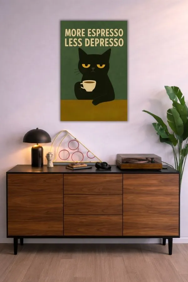 More Espresso Less Depresso metal posters illustrations & digital art wall art in Pakistan