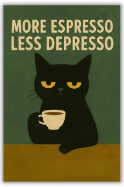 More Espresso Less Depresso metal posters illustrations & digital art wall art in Pakistan