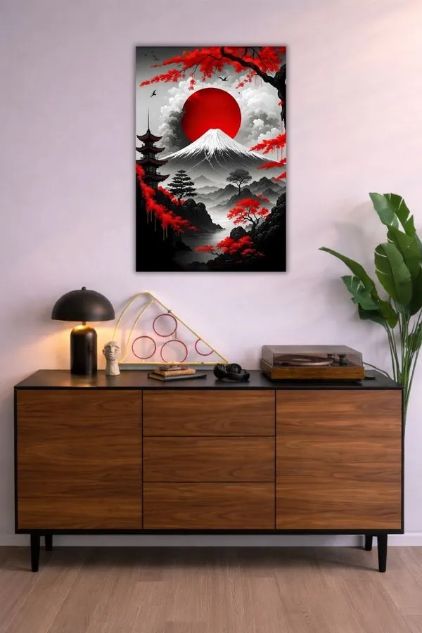 Mount Fuji metal posters abstract artwork wall art in Pakistan