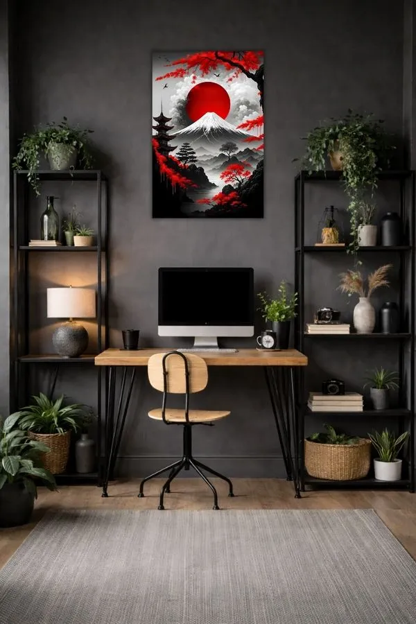 Mount Fuji metal posters abstract artwork wall art in Pakistan
