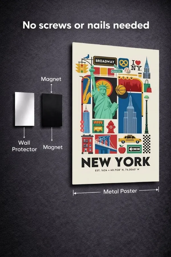 New York metal posters cityscapes wall art in Pakistan