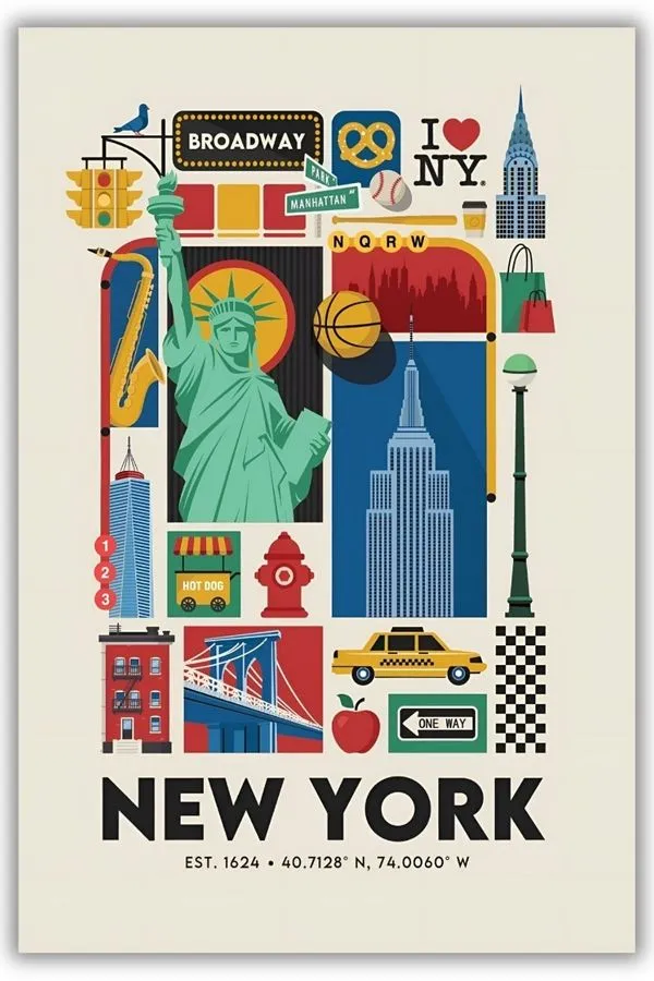 New York metal posters cityscapes wall art in Pakistan