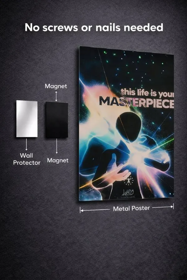 THIS LIFE IS YOUR MASTERPIECE metal posters motivation quotes posters wall art in Pakistan