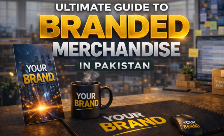 branded merchandise in Pakistan featuring metal posters and custom mousepads for business branding
