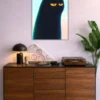Grumpy Black Cat metal posters minimalist posters wall art in Pakistan