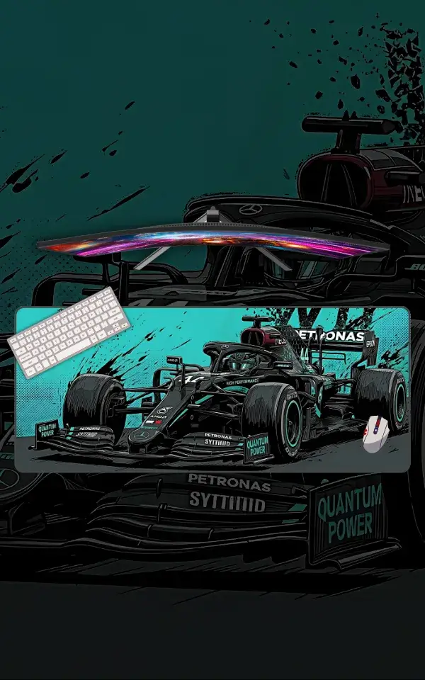 W11 Formula 1 mousepad featuring Formula 1 artwork on a premium large desk mat in Pakistan