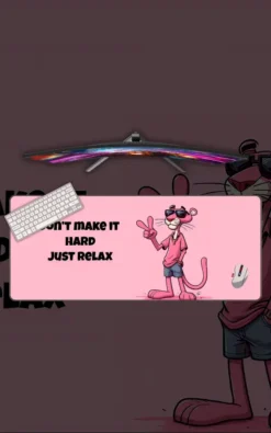Pink Panther Desk Mat featuring Pink Panther artwork on a premium large desk mat in Pakistan