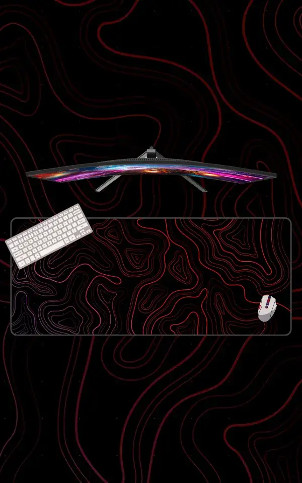 Black Red Marble Mousepad featuring Black & Red Marble Pattern artwork on a premium large desk mat in Pakistan