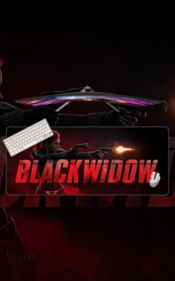 Black Widow Desk Mat featuring Black Widow artwork on a premium large desk mat in Pakistan
