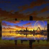Chicago Skyline Mousepad large desk mat with Chicago skyline Ferris wheel artwork for gaming, office and study setup in Pakistan
