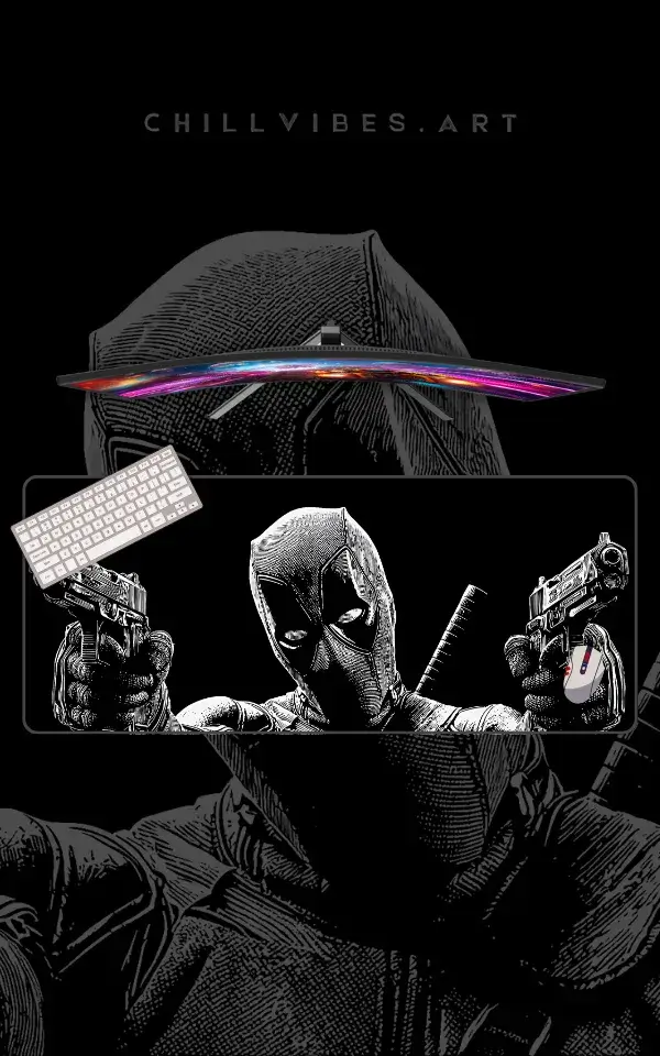 Deadpool Movie Desk Mat featuring Deadpool artwork on a premium large desk mat in Pakistan