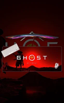 Ghost of Yotei Desk Mat featuring Ghost of Yotei artwork on a premium large desk mat in Pakistan
