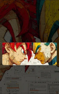 Goku Vegeta Mousepad featuring Goku vs Vegeta artwork on a premium large desk mat in Pakistan