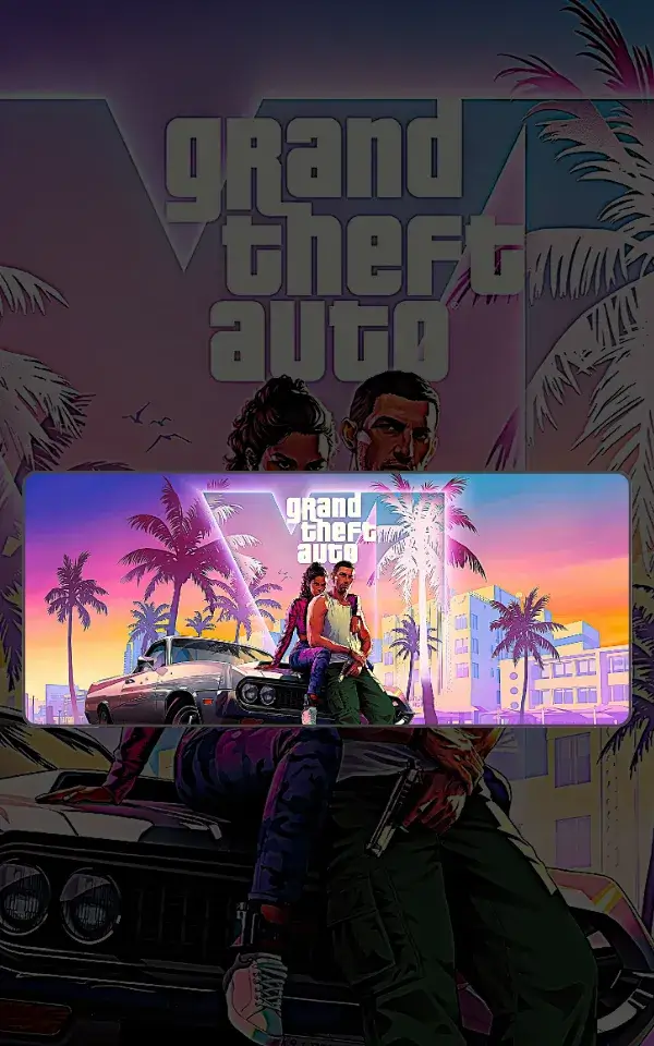 GTA Mousepad large desk mat with GTA artwork for gaming, office and study setup in Pakistan
