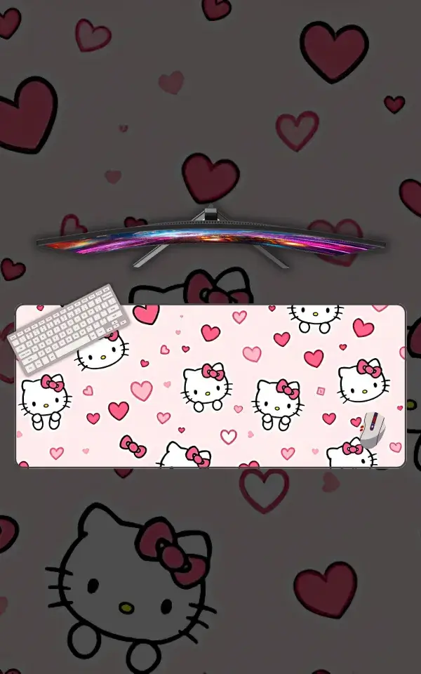 Hello Kitty Desk Mat featuring Hello Kitty artwork on a premium large desk mat in Pakistan