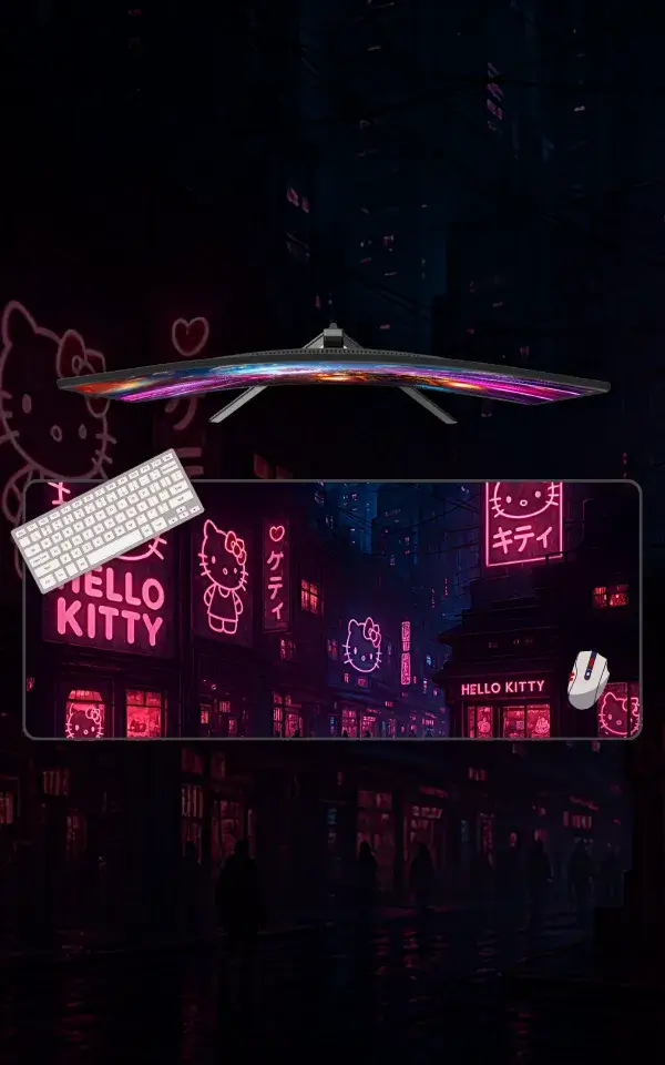 Hello Kitty Desk Mat featuring Hello Kitty artwork on a premium large desk mat in Pakistan