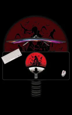 Itachi Uchiha Mousepad featuring Itachi Uchiha artwork on a premium large desk mat in Pakistan