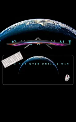 Until I Win Mousepad large desk mat with It's not over until I win artwork for gaming, office and study setup in Pakistan