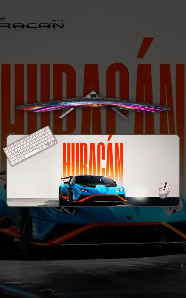 Lamborghini Huracán Mousepad large desk mat with Lamborghini Huracán artwork for gaming, office and study setup in Pakistan