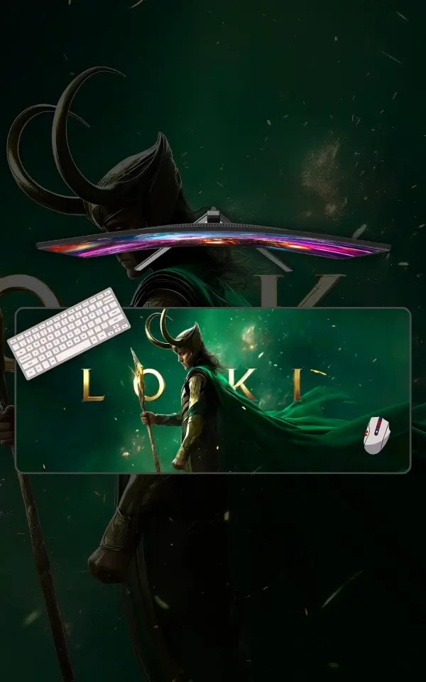 Loki Mousepad large desk mat with Loki artwork for gaming, office and study setup in Pakistan