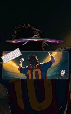 Messi Mousepad large desk mat with Messi artwork for gaming, office and study setup in Pakistan