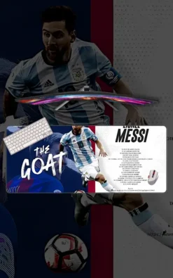 Messi Football Mousepad featuring Messi artwork on a premium large desk mat in Pakistan