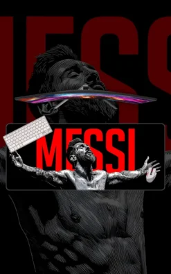 Messi Mousepad large desk mat with Messi artwork for gaming, office and study setup in Pakistan