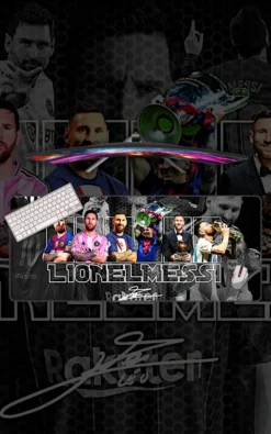 Messi Mousepad large desk mat with Messi artwork for gaming, office and study setup in Pakistan