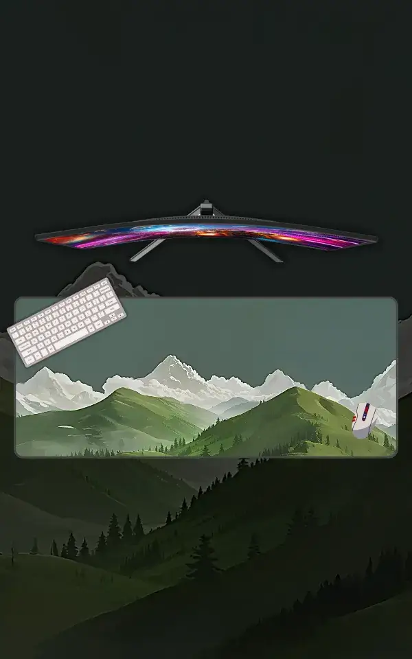 Mountain Crest Mousepad featuring Mountain Crest Vector artwork on a premium large desk mat in Pakistan