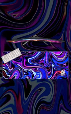 Neon Abstract Mousepad featuring Neon Abstract Art artwork on a premium large desk mat in Pakistan