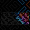 Neon Maze Mousepad featuring Neon Maze artwork on a premium large desk mat in Pakistan
