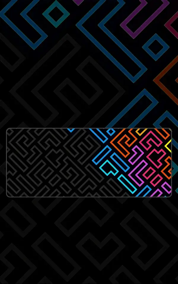 Neon Maze Mousepad featuring Neon Maze artwork on a premium large desk mat in Pakistan