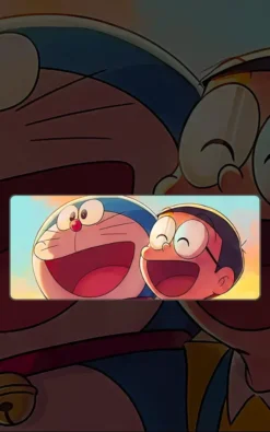 Nobita Doraemon Mousepad featuring Nobita & Doraemon artwork on a premium large desk mat in Pakistan