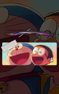 Nobita Doraemon Mousepad featuring Nobita & Doraemon artwork on a premium large desk mat in Pakistan