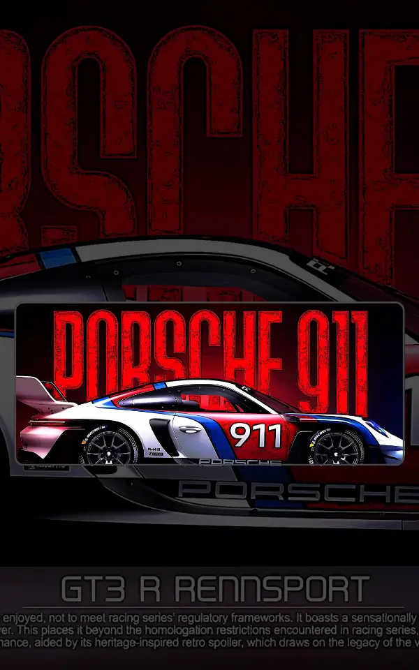 Porsche GT3 R Mousepad large desk mat with Porsche 911 GT3 R artwork for gaming, office and study setup in Pakistan