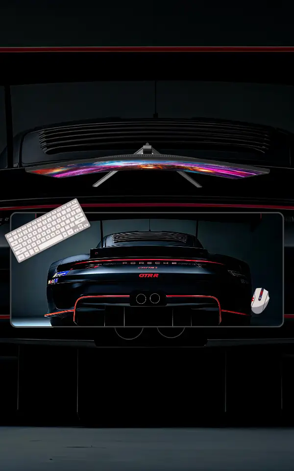 Porsche GT3 R Mousepad large desk mat with Porsche 911 GT3 R artwork for gaming, office and study setup in Pakistan