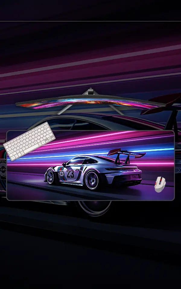 Porsche GT3 RS Mousepad large desk mat with Porsche 911 GT3 RS artwork for gaming, office and study setup in Pakistan