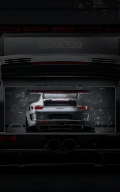 Porsche 911 Mousepad featuring Porsche 911 artwork on a premium large desk mat in Pakistan