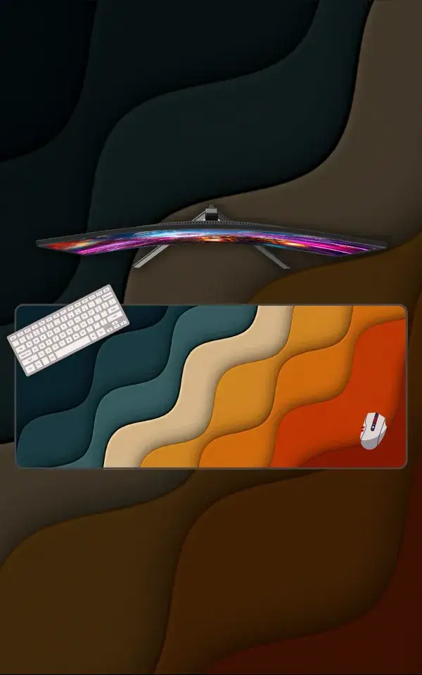 Retro Wave Mousepad featuring Retro Wave artwork on a premium large desk mat in Pakistan