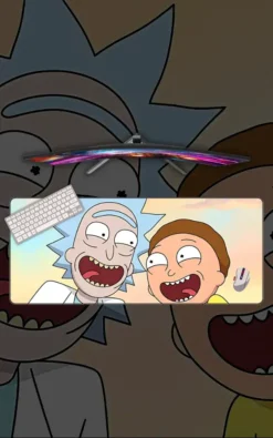 Rick Morty Mousepad featuring Rick & Morty artwork on a premium large desk mat in Pakistan