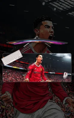 Ronaldo Mousepad large desk mat with Ronaldo artwork for gaming, office and study setup in Pakistan