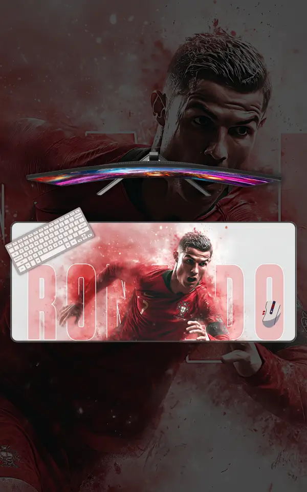 Ronaldo Mousepad large desk mat with Ronaldo artwork for gaming, office and study setup in Pakistan